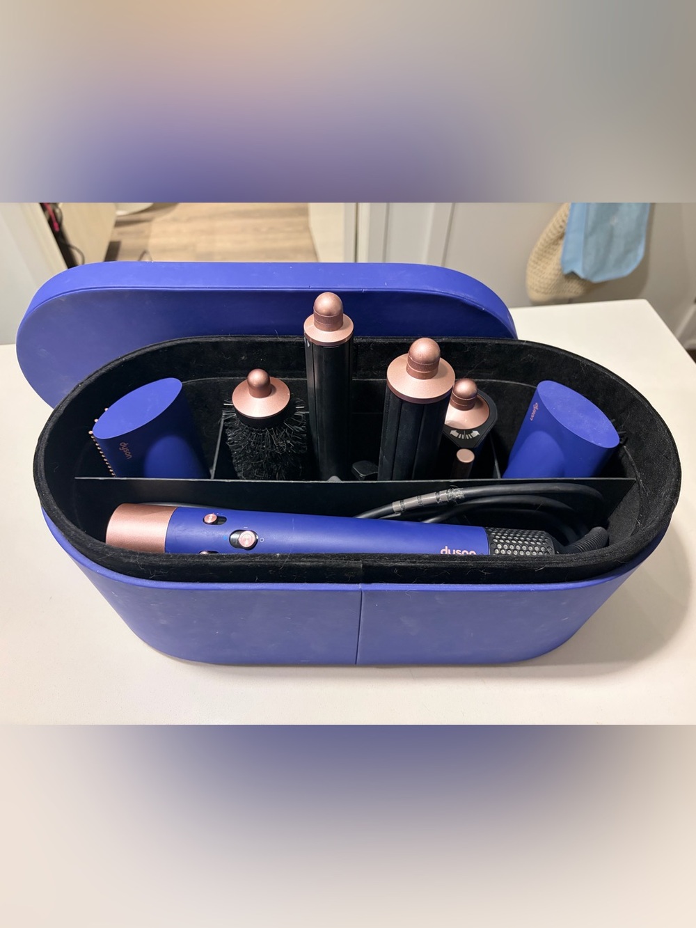 Dyson Styling Set in Blue and Rose Gold